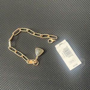 Express nwt paper clip bracelet gold with grey stone